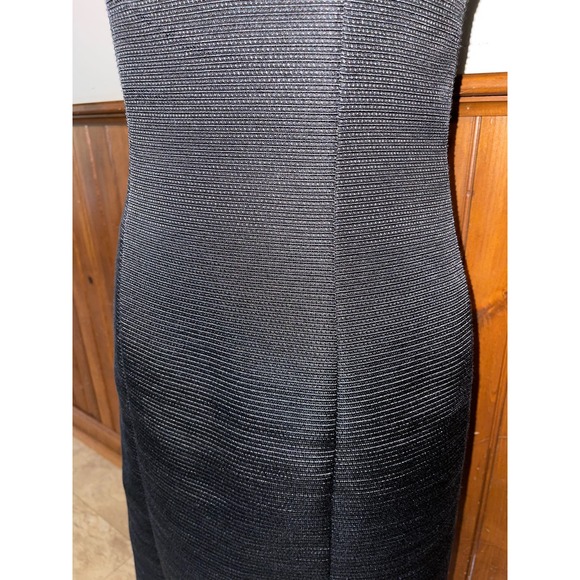 Womens Tahari Arthur S Levine Black Strapless Midi Textured Split Hem Dress 2 - Picture 6 of 8
